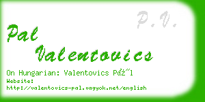 pal valentovics business card